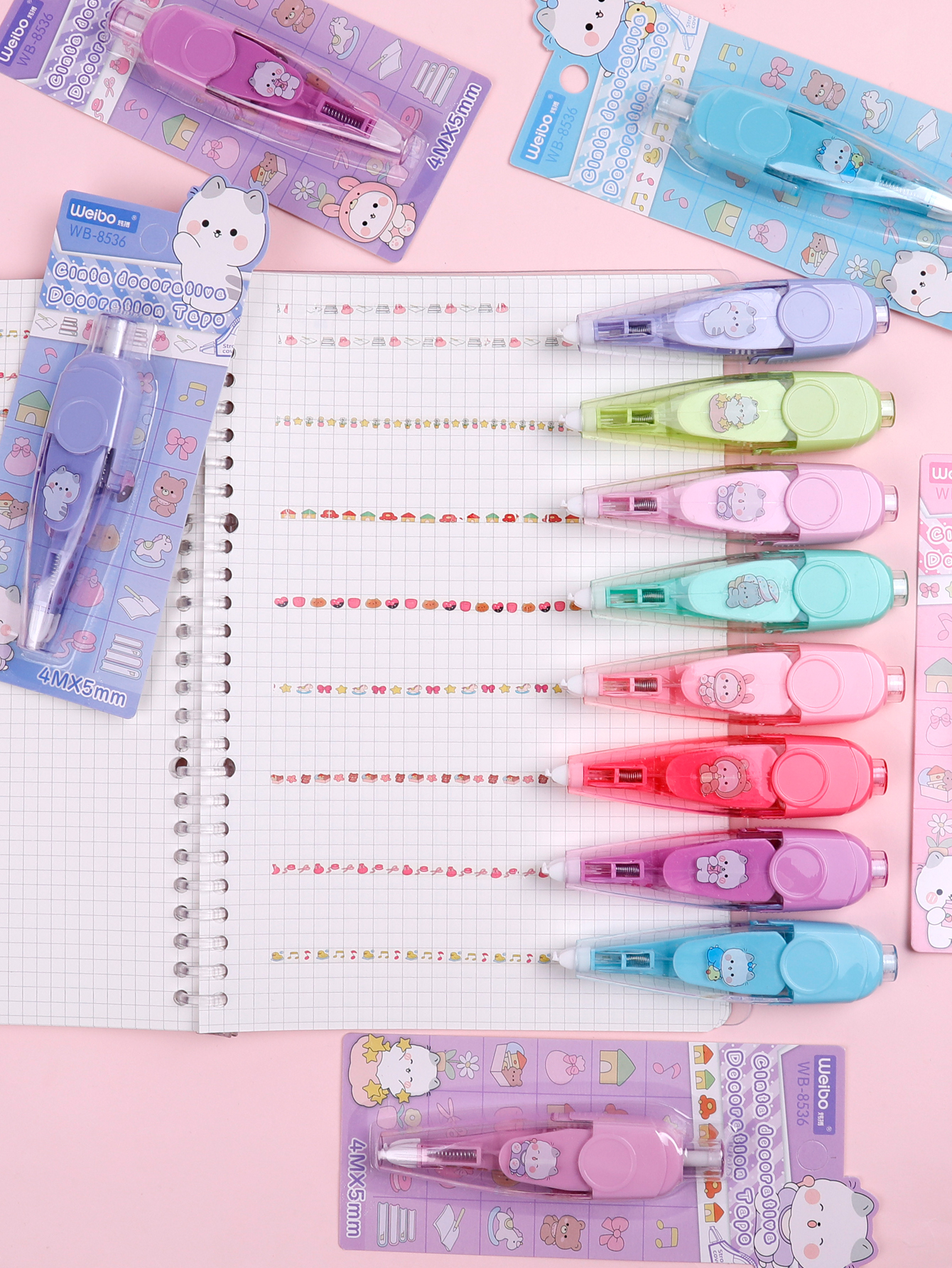 Weibo Stationery student cartoon Press lace Correction Tape, photo album planner, decorative tape, portable and cute girl's diary details Picture