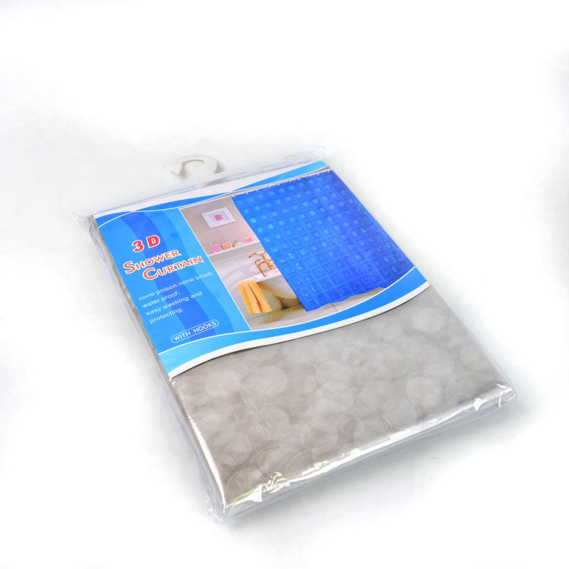 Factory Direct Jie Shang Shower Curtain New Small Stone 3D Shower Curtain Waterproof Bathroom Bathroom Partition Curtain Pvc Bag Dry And Wet Separation Application Scenario