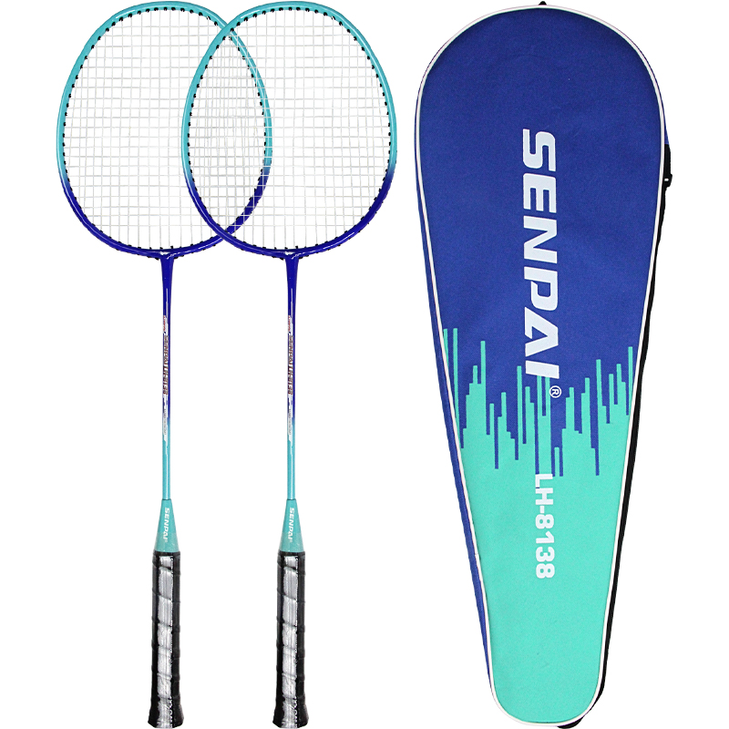 铁一体羽毛球拍/健身训练羽毛球/双人羽毛球拍白底实物图