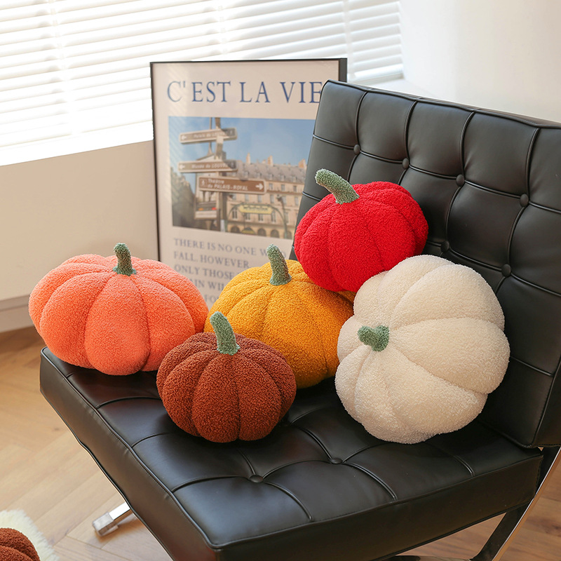 南瓜毛绒玩具柔软万圣节南瓜毛绒抱枕毛绒玩偶沙发靠枕办公座椅靠垫