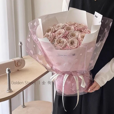 Norsa Paper Hansu Paper Romantic Love Crystal Mother's Day Chinese Valentine's Day Hot Foil Paper Flower Packaging Flower Gift Box Gift Flower Shop Package Flower Paper