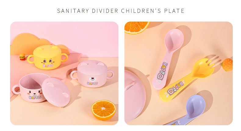 S42-XJ-8330 Bamboo fiber children's Plate Set tableware, Kindergarten Bear Plate set, baby plate detail image 19