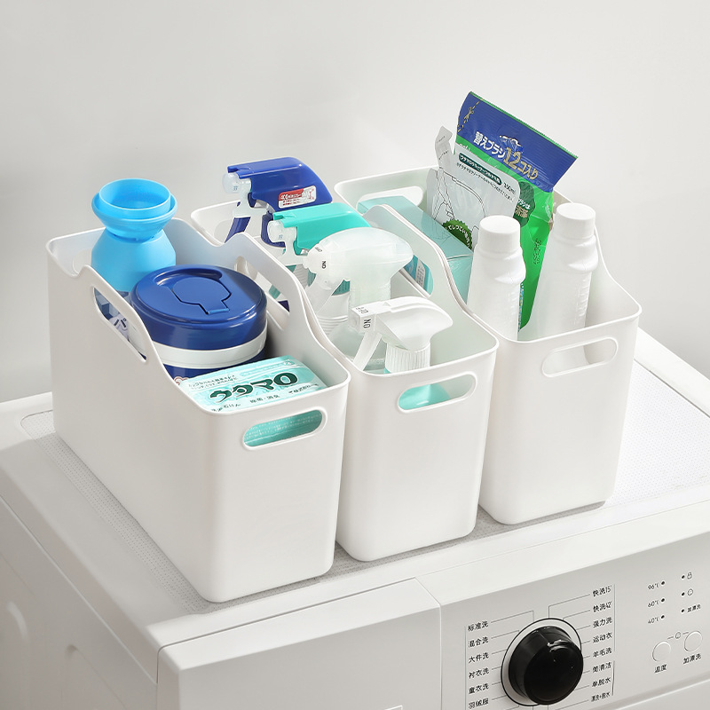 L61-8080 Household sundries storage basket, desktop cabinet, rectangular small basket, transparent home bathroom storage basket details Picture