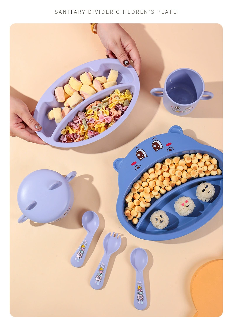 S42-XJ-8330 Bamboo fiber children's Plate Set tableware, Kindergarten Bear Plate set, baby plate detail image 15
