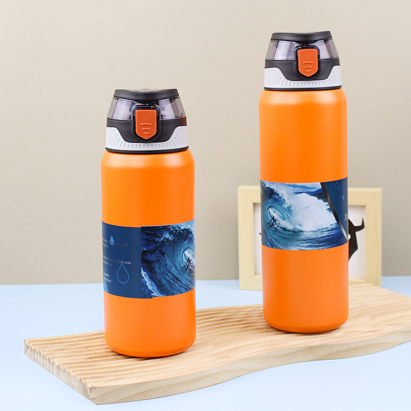 S98-YHSQ7121 Fashionable bullet-shaped lid direct drinking cup, 316 stainless steel insulated cup, high appearance level water cup details Picture
