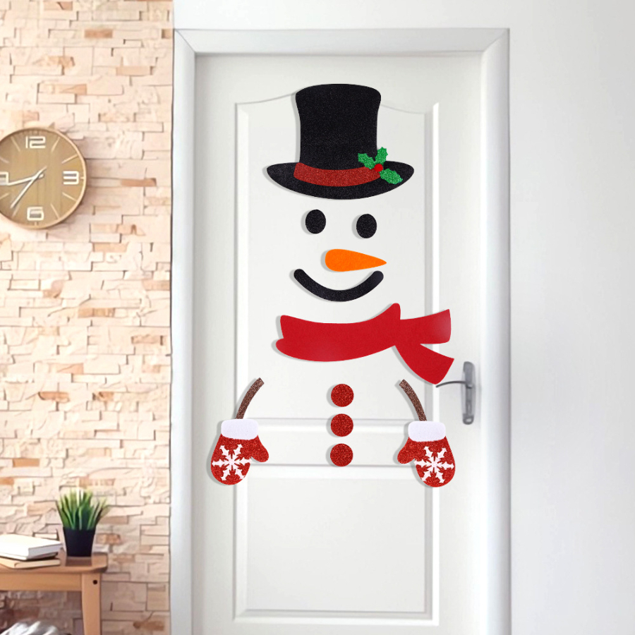 Christmas Carnival! 2023 Christmas New, Create A Warm Holiday Atmosphere, Flash Sale, Miss You Regret! Christmas Decorations Non-Woven Door Paste Festival Shopping Mall Shop Window Glass Paste Home Item Picture