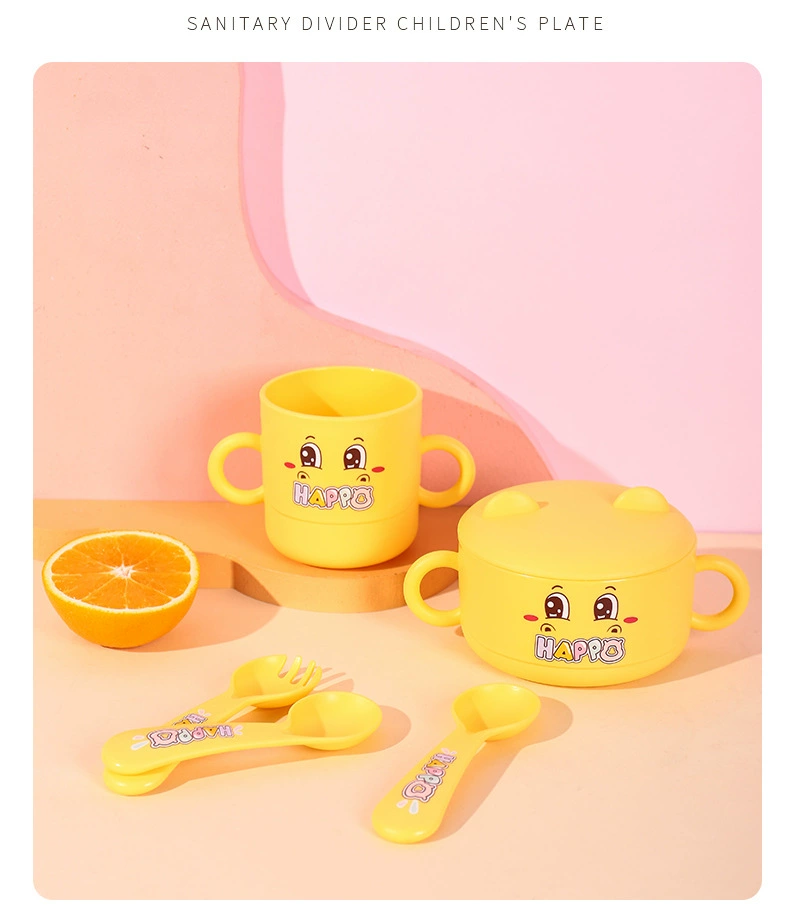 S42-XJ-8330 Bamboo fiber children's Plate Set tableware, Kindergarten Bear Plate set, baby plate detail image 5