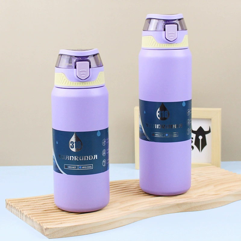 S98-YHSQ7121 Fashionable bullet-shaped lid direct drinking cup, 316 stainless steel insulated cup, high appearance level water cup detail image 6