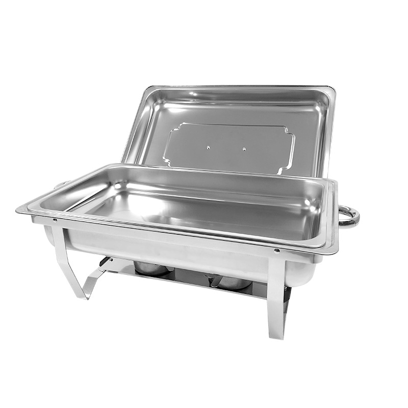 DF99114 Straight Angle steel cover dining stove, flip cover stainless steel buffet stove, solid fuel alcohol stove, food heating Buffy stove, hotel dining stove, DF Trading House Application Scenario