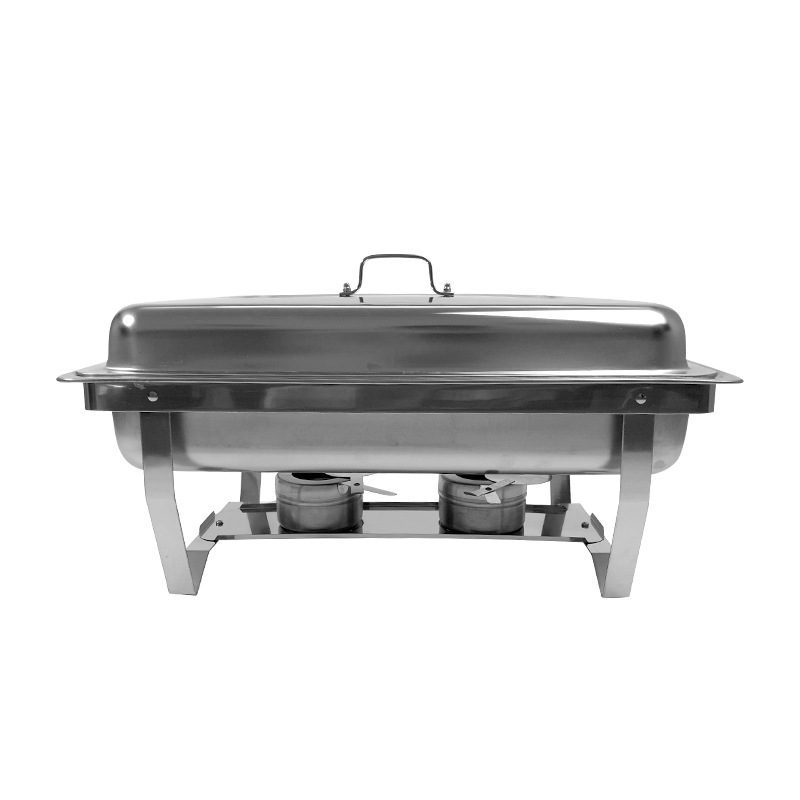 DF99114 Straight Angle steel cover dining stove, flip cover stainless steel buffet stove, solid fuel alcohol stove, food heating Buffy stove, hotel dining stove, DF Trading House Specification image