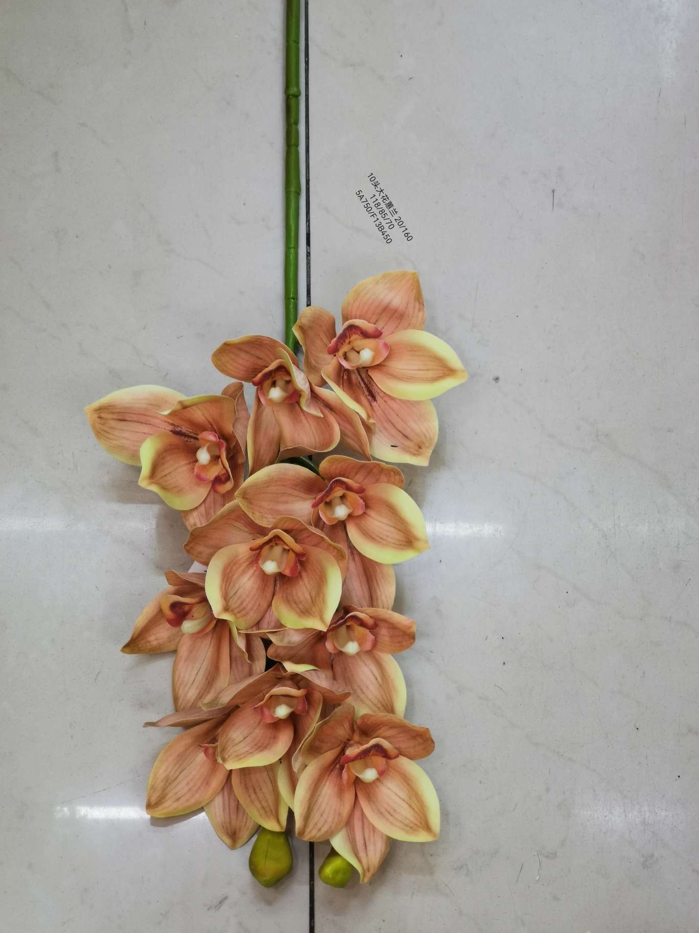 Simulated large-flowered Cymbidium goeringii, with a touch of adhesive tape, Cymbidium goeringii, adhesive tape, Cymbidium goeringii, Spring Festival home, moving, gift, hotel, conference hall decoration and placement, flower arrangement, artificial flower, simulated flower, potted Cymbidium goeringii Item Picture