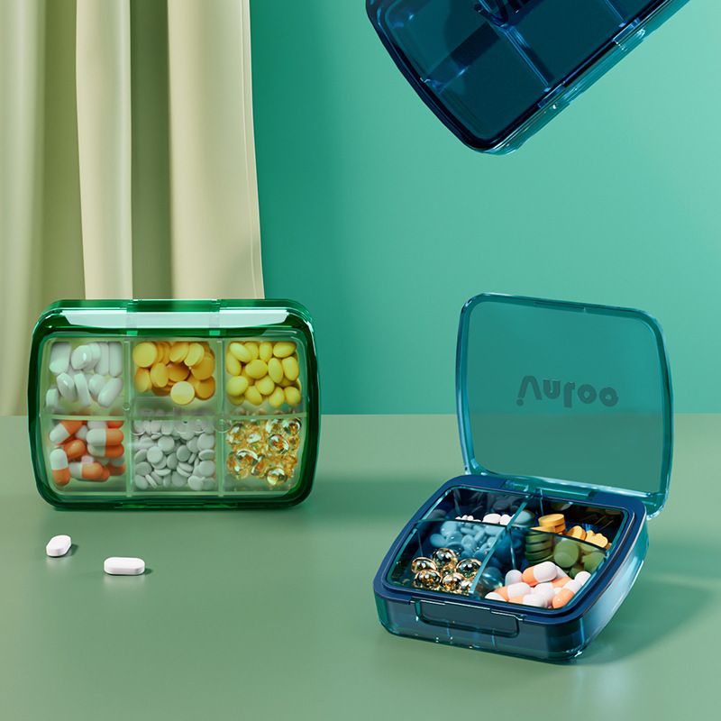 X51-8303-2 Portable medicine box, large mini portable large-capacity medicine box, tablet dispensing box Specification image