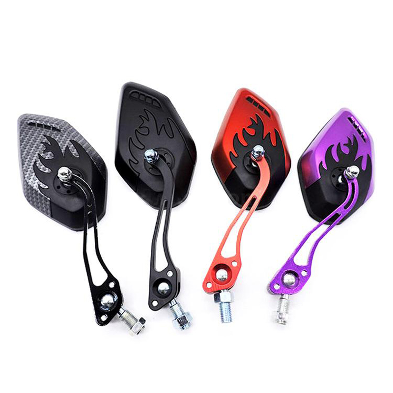 JR-226 electric motorcycle two-color flame rearview mirror Rearview mirror Aluminum rod flat rearview mirror reflective rearview mirror
