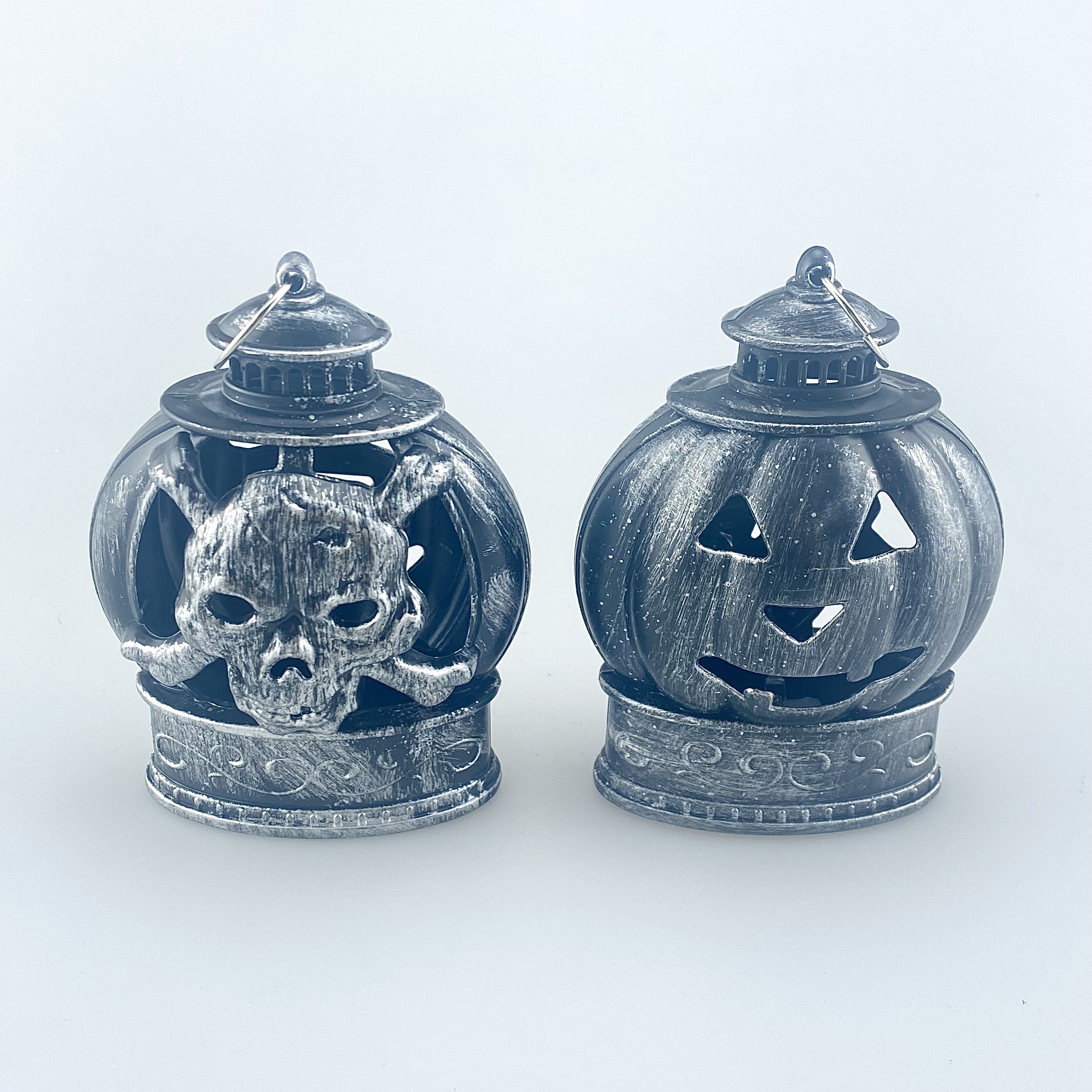 金银双色南瓜鬼头灯，一面南瓜一面鬼头，带挂环，摆件挂件两用详情3