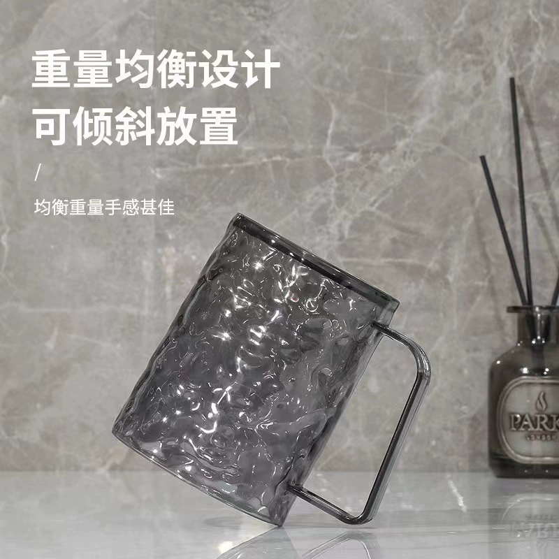 T38-W0130 Light Luxury transparent glacier wave wash cup, Brushing cup, mouthwash cup, transparent toothbrush holder cup detail image 4