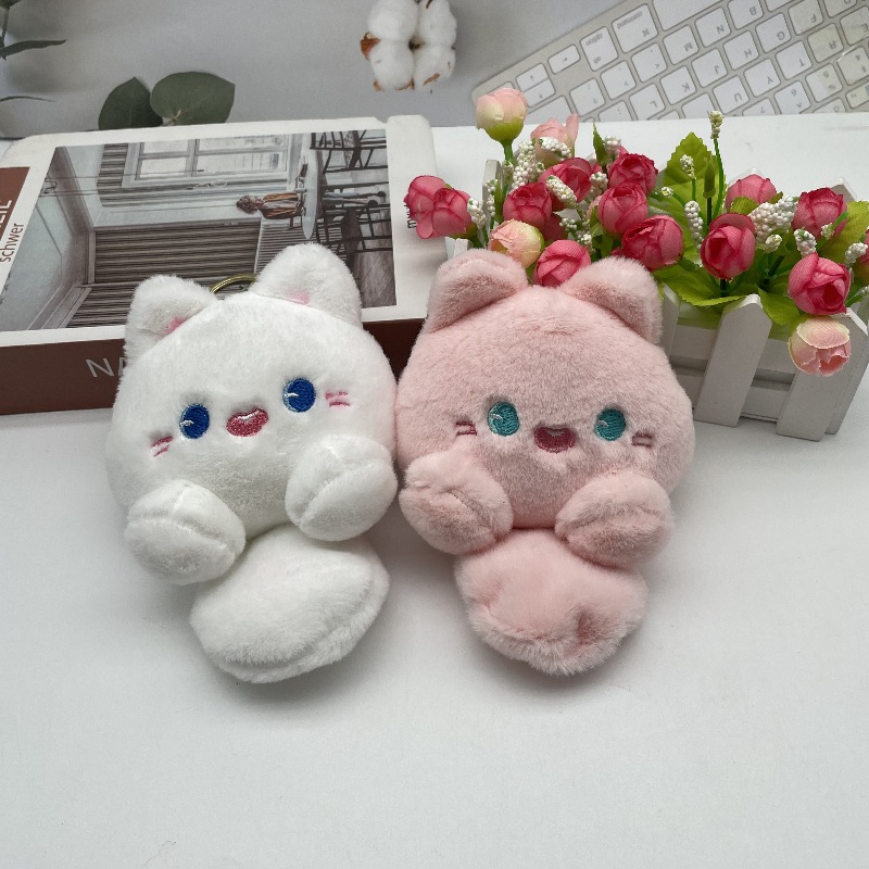 Cute girl cat plush doll key chain chain super boutique doll pendant hanging decoration supply doll machine