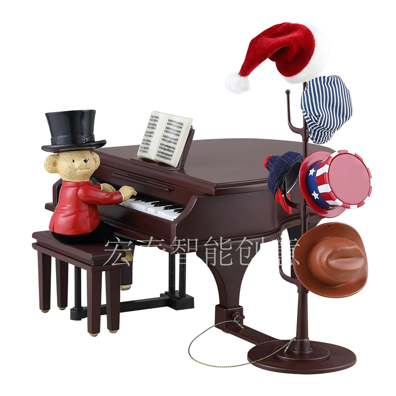 美国圣诞先生Mrchristmas木质小熊弹钢琴音乐盒送女友情人礼物详情7