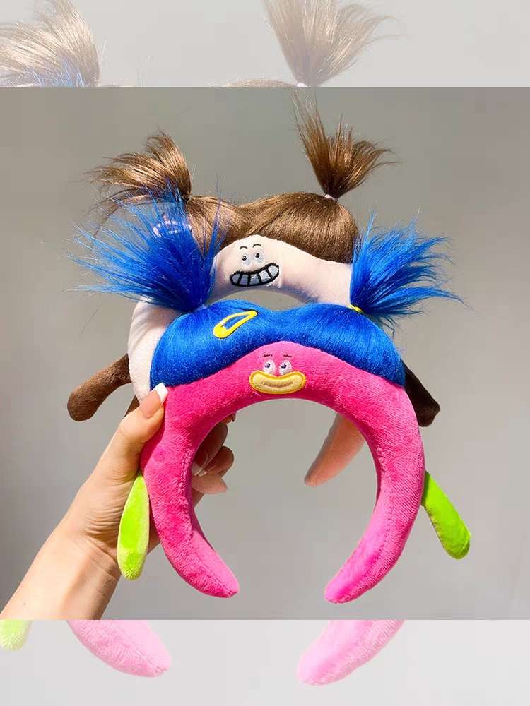 元气怪兽毛绒发箍小红书网红同款发饰可爱搞怪丑娃娃洗脸头箍发捆详情图12