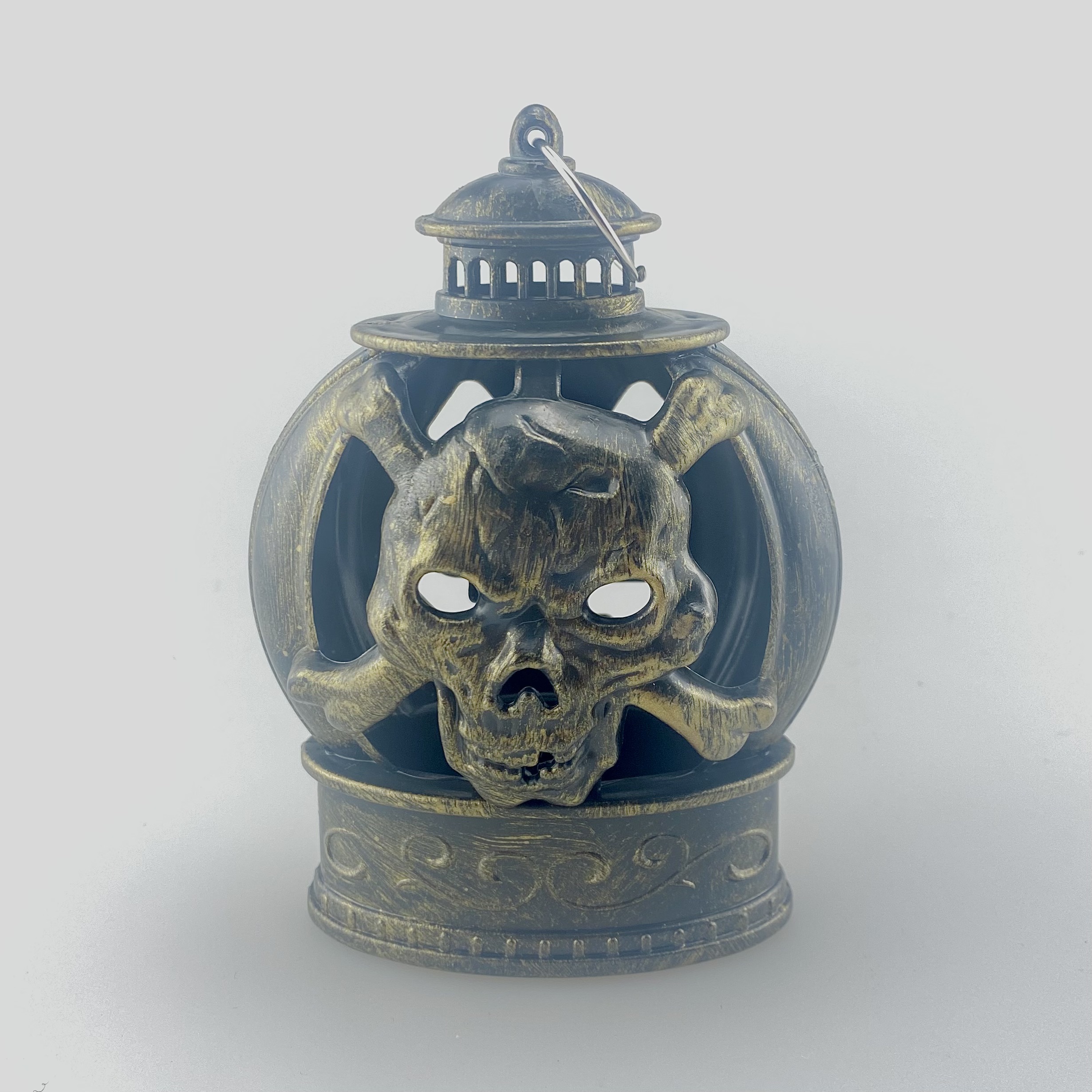 金银双色南瓜鬼头灯，一面南瓜一面鬼头，带挂环，摆件挂件两用详情7