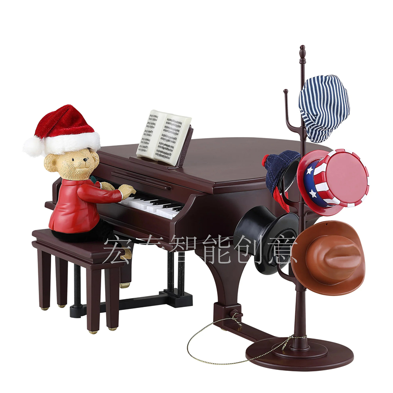 美国圣诞先生Mrchristmas木质小熊弹钢琴音乐盒送女友情人礼物详情5