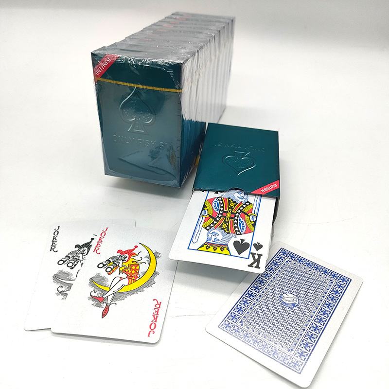 Poker wholesale ONLY FISH SI paper poker manufacturers cross-border foreign trade direct 280G double star paper poker leisure entertainment figure can be customized logo details Picture