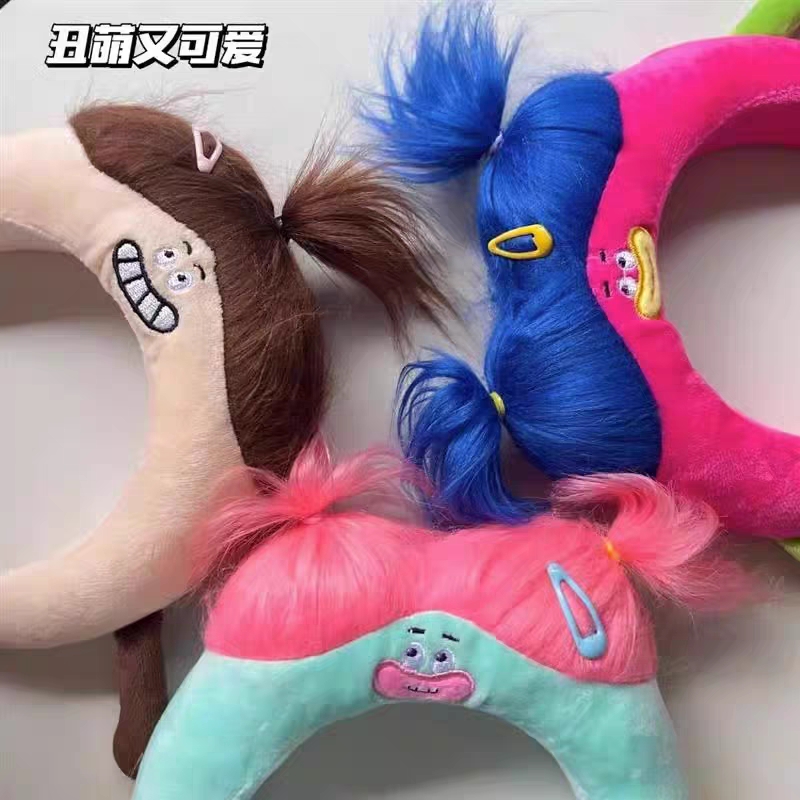 元气怪兽毛绒发箍小红书网红同款发饰可爱搞怪丑娃娃洗脸头箍发捆详情图13