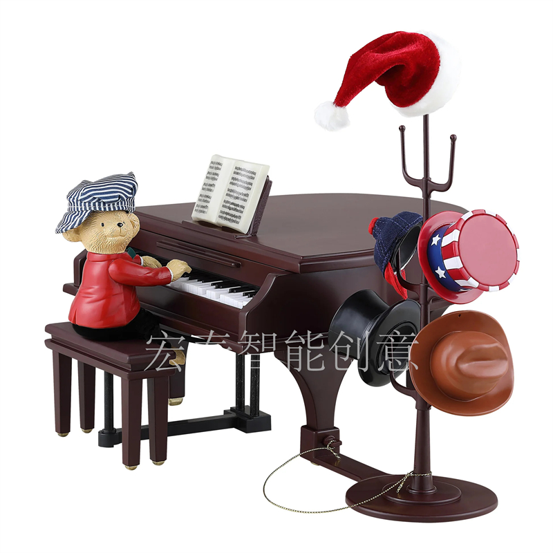 美国圣诞先生Mrchristmas木质小熊弹钢琴音乐盒送女友情人礼物详情4