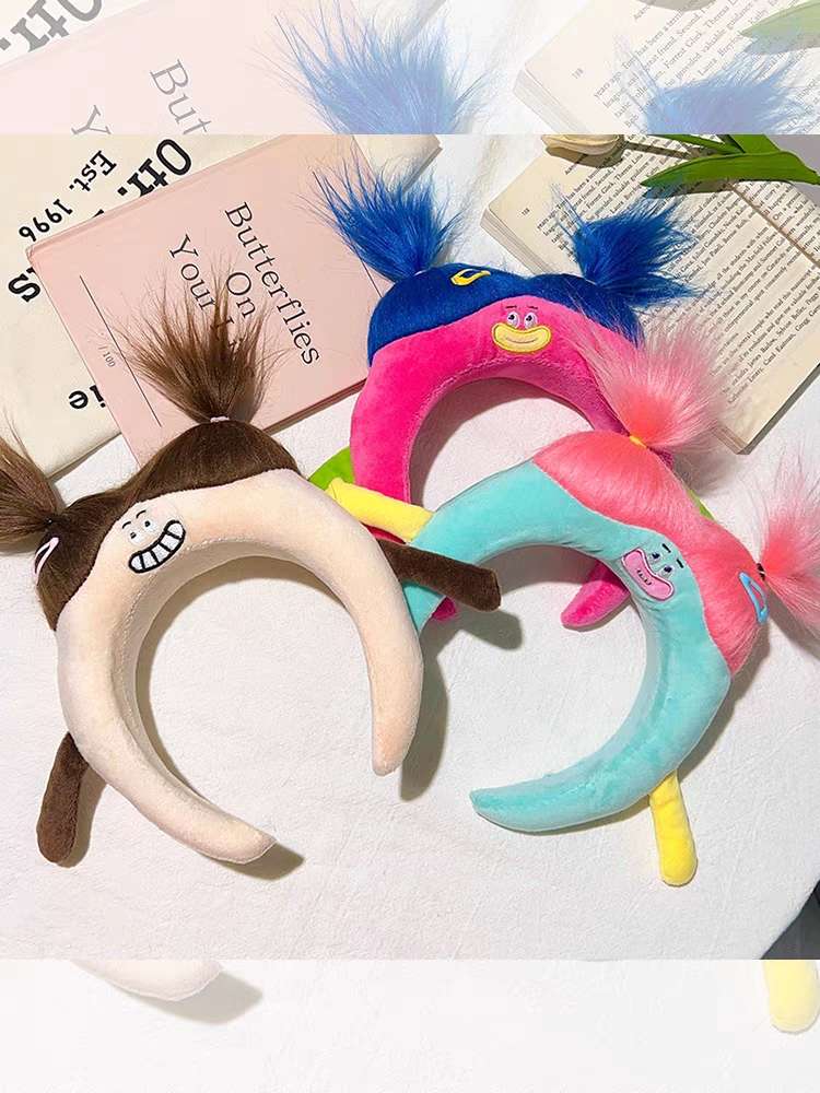 元气怪兽毛绒发箍小红书网红同款发饰可爱搞怪丑娃娃洗脸头箍发捆详情图10