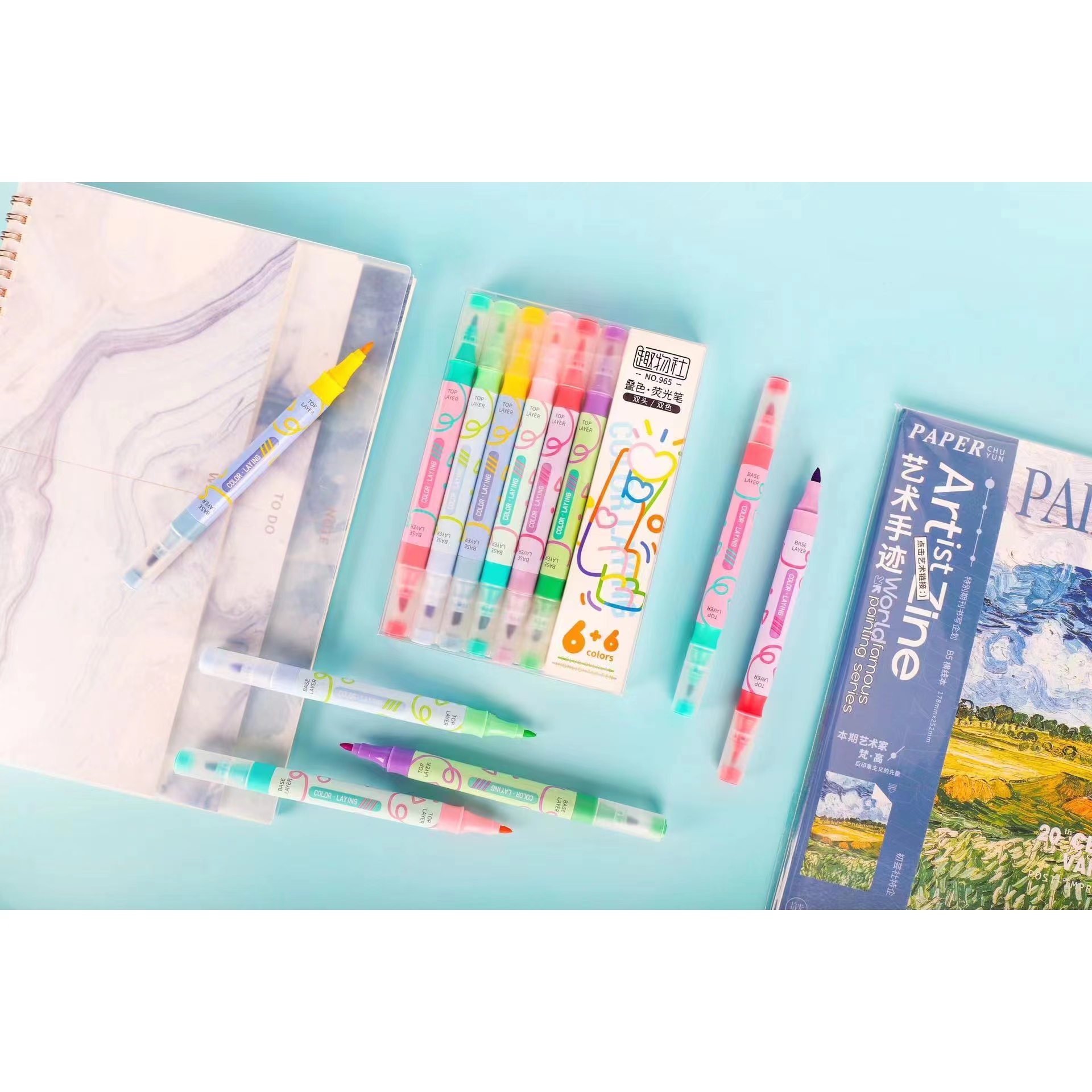 Double Head Double Color Large Capacity Student Note-Taking Notebook Marker Application Scenario