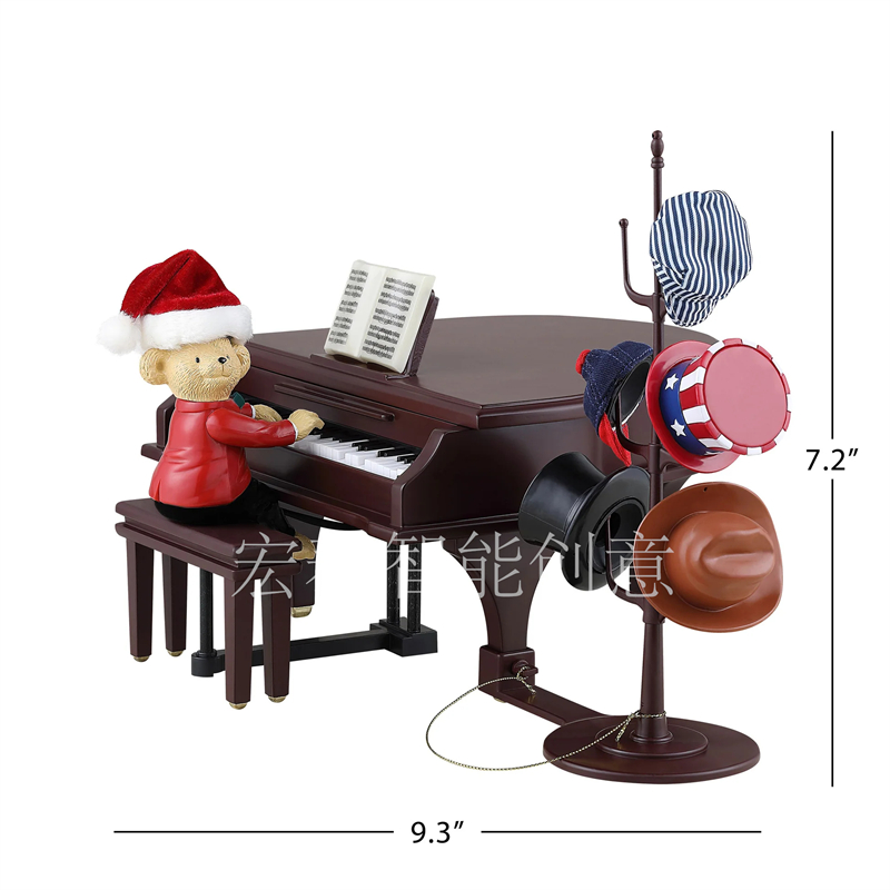 美国圣诞先生Mrchristmas木质小熊弹钢琴音乐盒送女友情人礼物详情2
