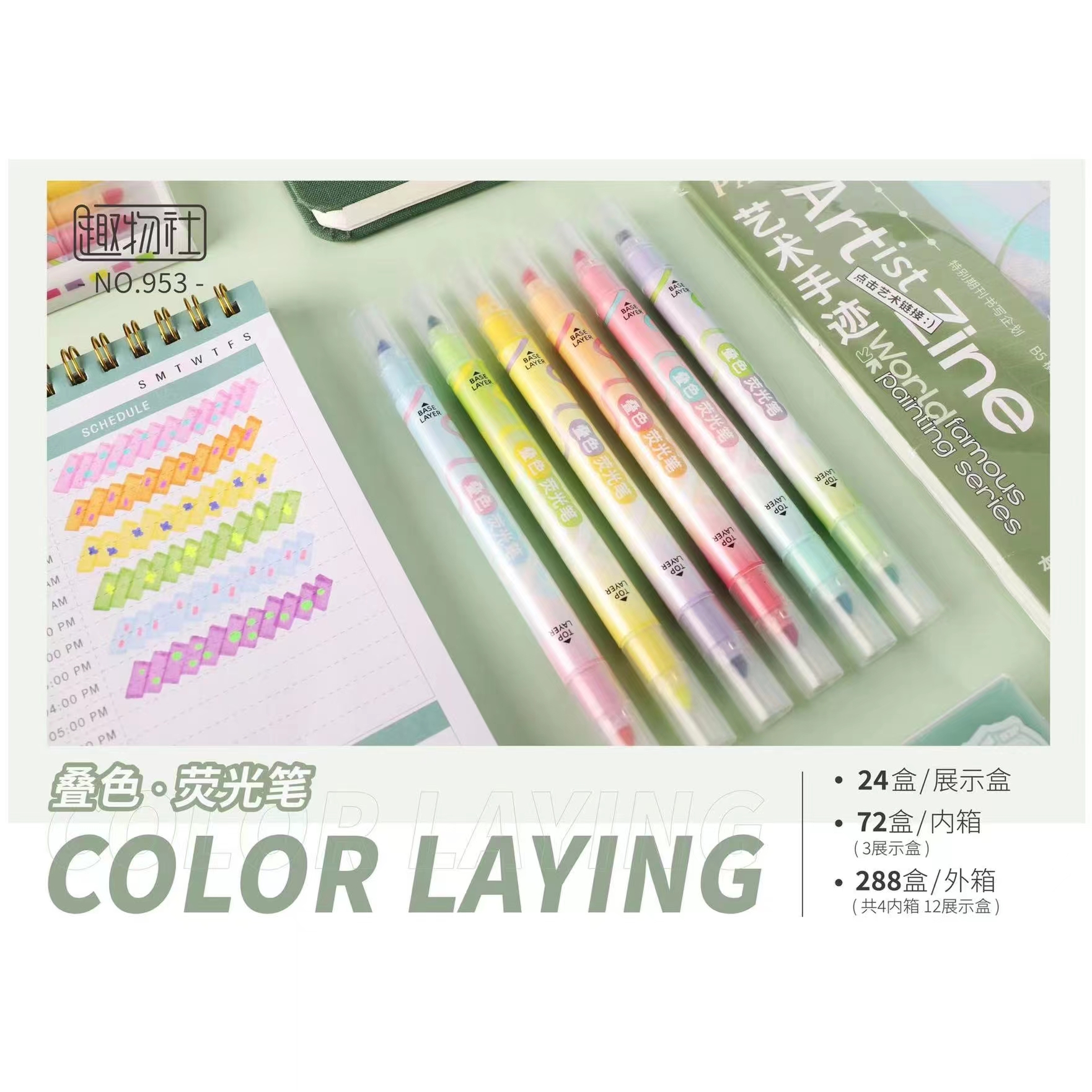 Double Head Highlighters Students Use Color Markers For Large Capacity Marking Pen details Picture