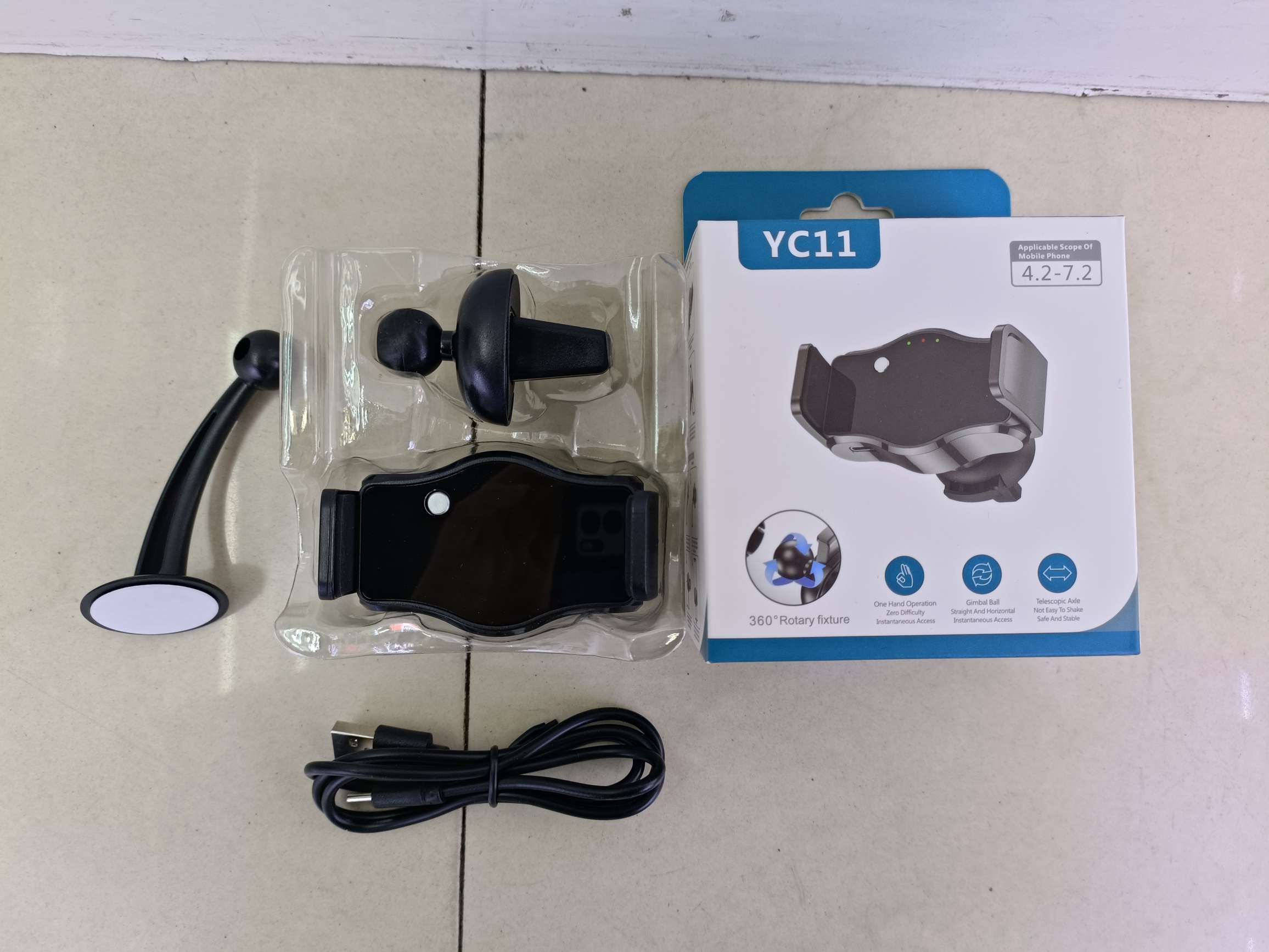 YC11 electric car mobile phone stand adhesive + air outlet stand dual-purpose mobile phone stand full figure