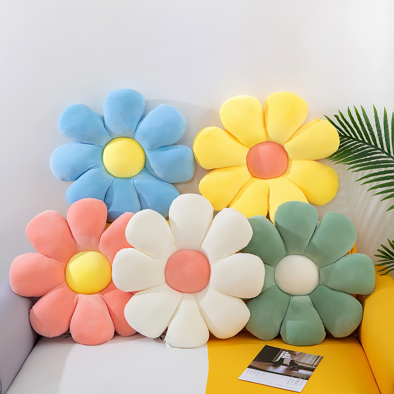 Adorable flor peluche cojín suave y elástico pétalo forma cojín cojín de sofá de lana cojín de asiento de oficina