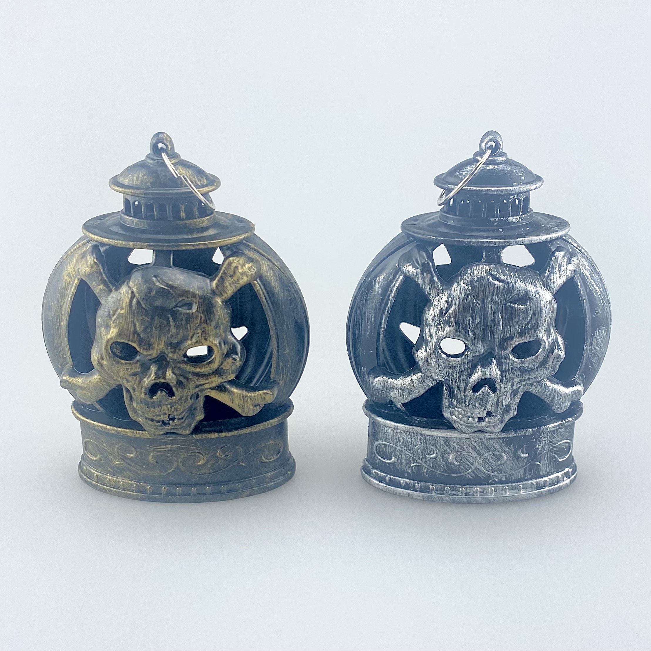 万圣节摆件/万圣节挂件/南瓜鬼头灯/金银两色/一面南瓜 一面鬼头/带挂环细节图