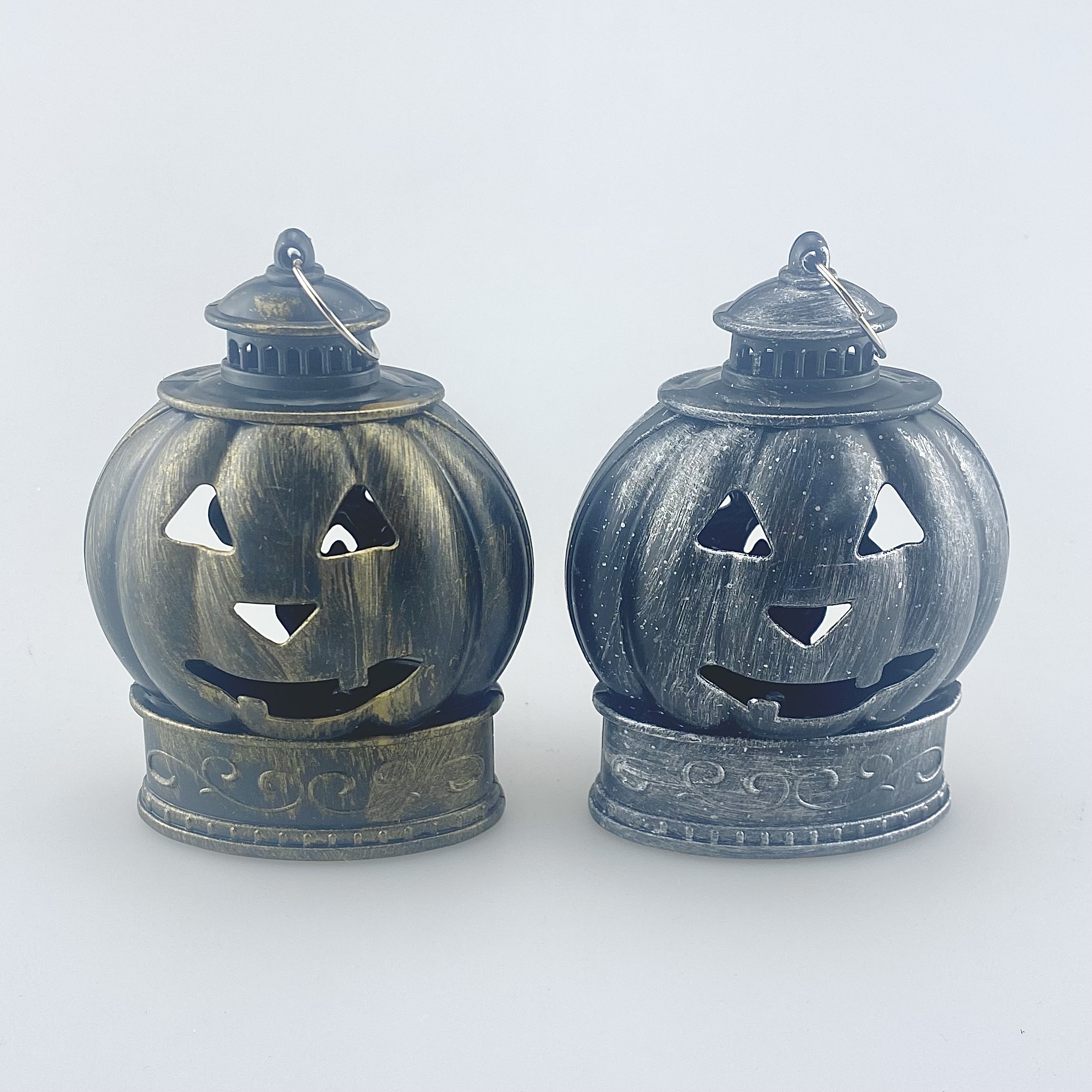 万圣节摆件/万圣节挂件/南瓜鬼头灯/金银两色/一面南瓜 一面鬼头/带挂环产品图