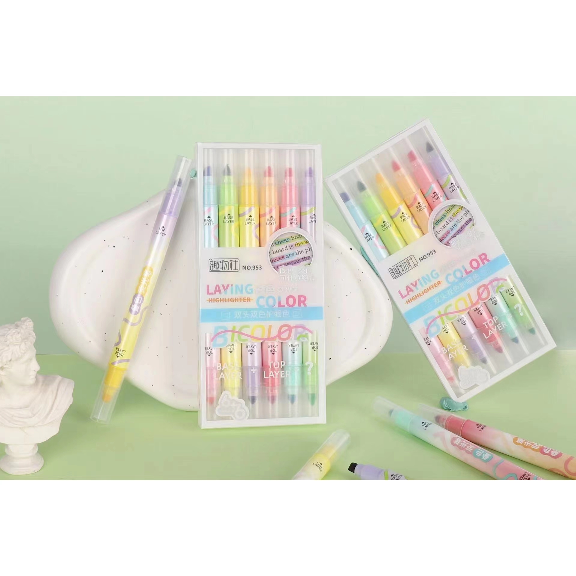 Double Head Highlighters Students Use Color Markers For Large Capacity Marking Pen Specification drawing