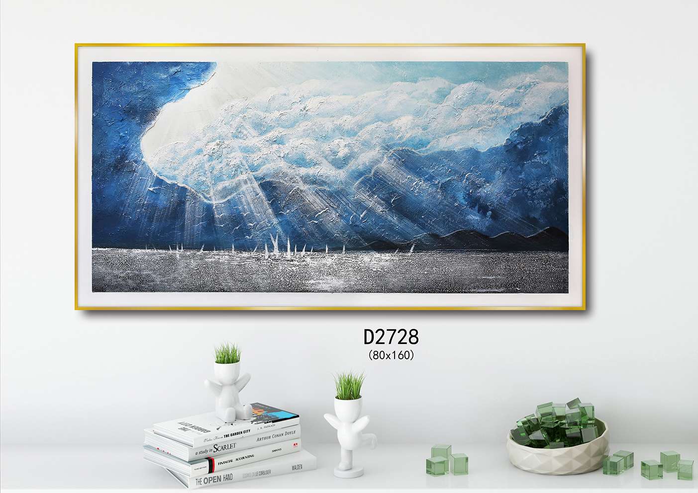 Pure Hand Three-Dimensional Oil Painting Modern Decorative Painting Hanging Painting 80✖️160 Item Picture