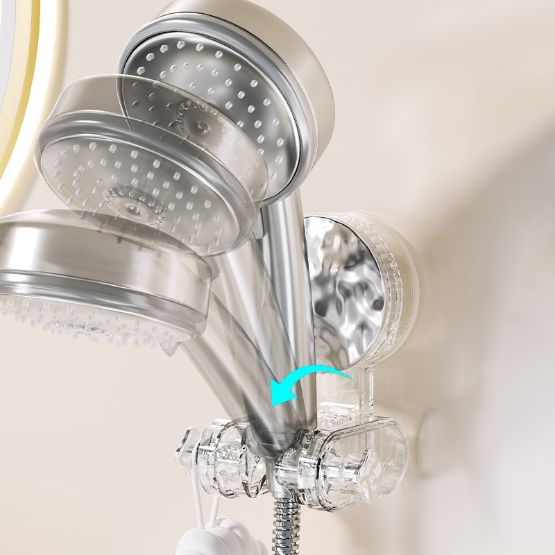 The S44-ST5045 suction cup type showerhead stand fixator is adjustable, movable, and does not require drilling for strong vacuum suction details Picture