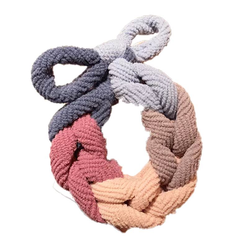 Wholesale of Korean best-selling high-elasticity braids, hair ties, hair accessories, autumn and winter new hand-knitted bows, rubber bands, hair bands and hair ties detail image 4