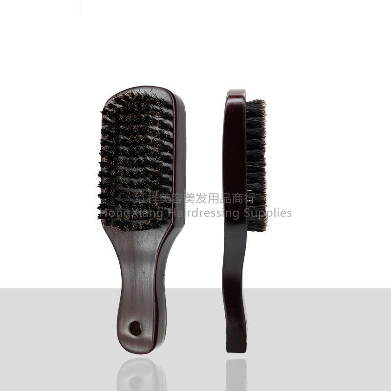Aliexpress black bristle beard brush male oil head carved broken hair brush beard wooden handle cleaning care comb for cross-border