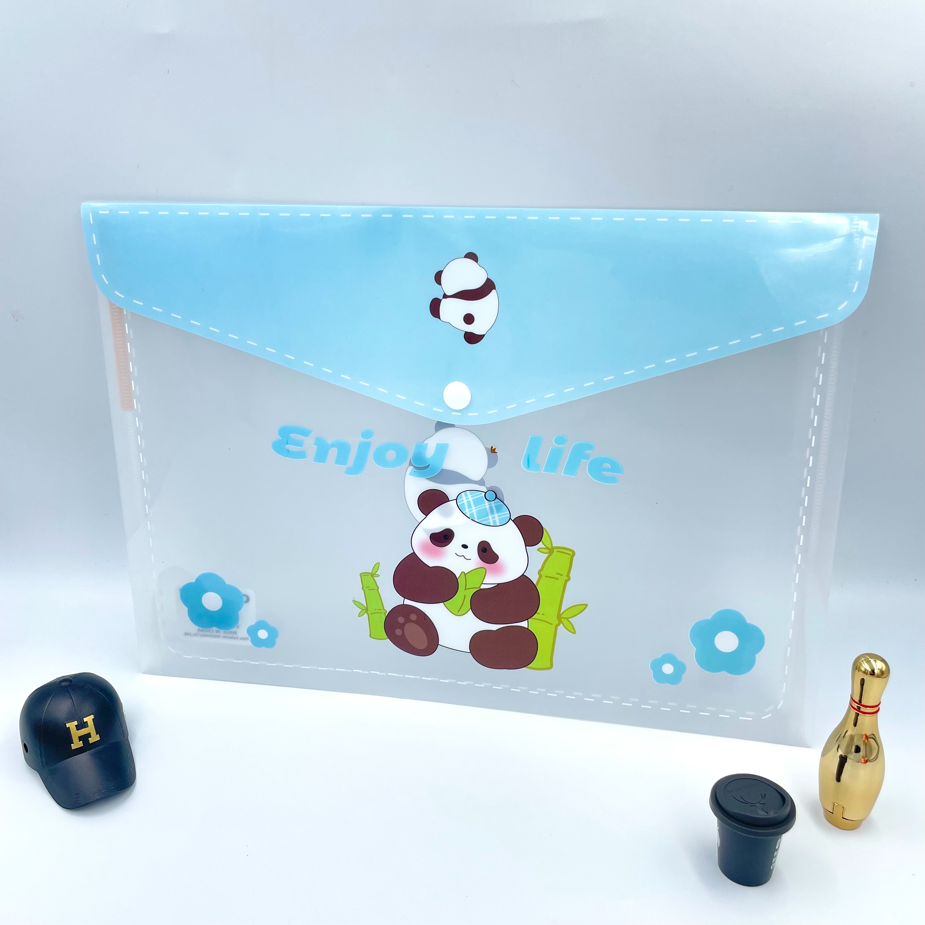 Cartoon horizontal button bags, office materials bags, A4 storage bags, factory direct sales, student test paper classification bags details Picture