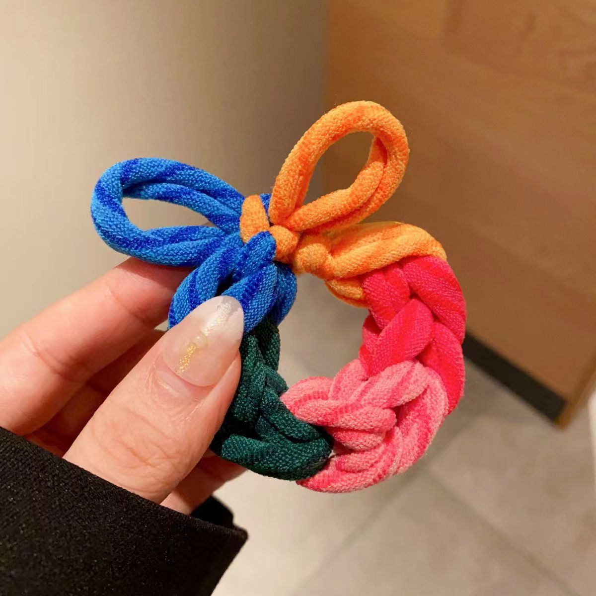 Wholesale of Korean best-selling high-elasticity braids, hair ties, hair accessories, autumn and winter new hand-knitted bows, rubber bands, hair bands and hair ties details Picture