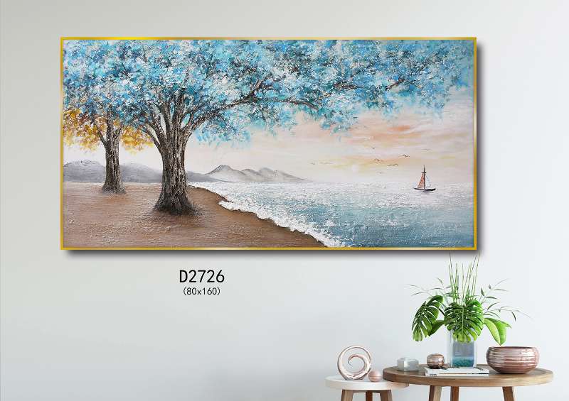 Pure Hand Three-Dimensional Oil Painting Modern Decorative Painting Hanging Painting 80✖️160 Application Scenario