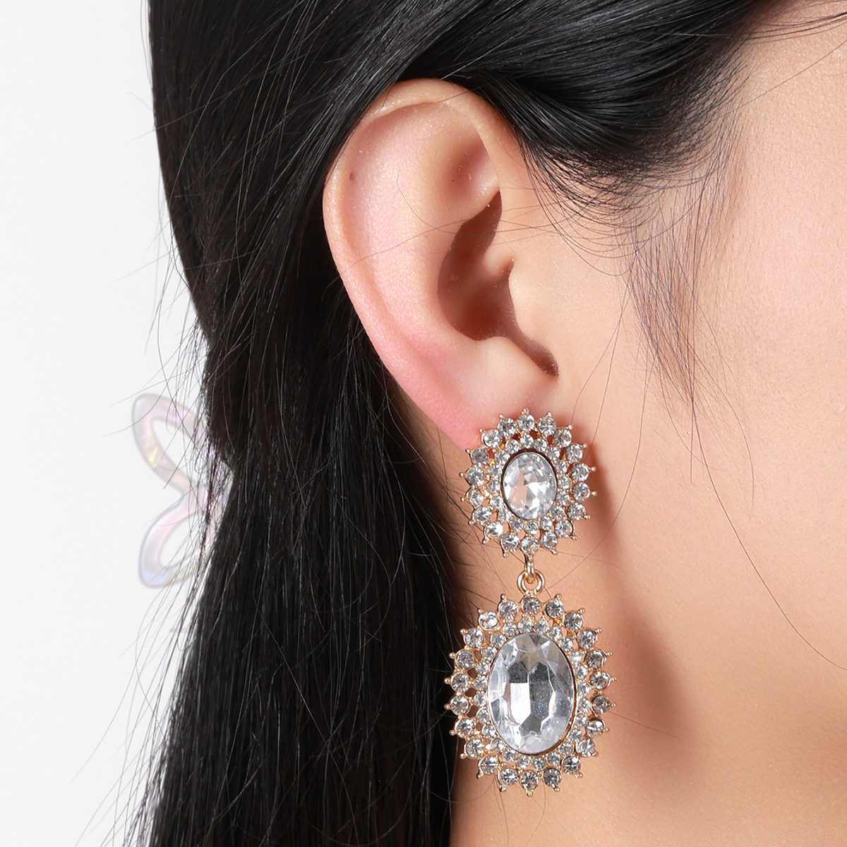 Vintage Oval Sunflower Jewel Earrings For Women With French High Quality Matching Earrings Item Picture
