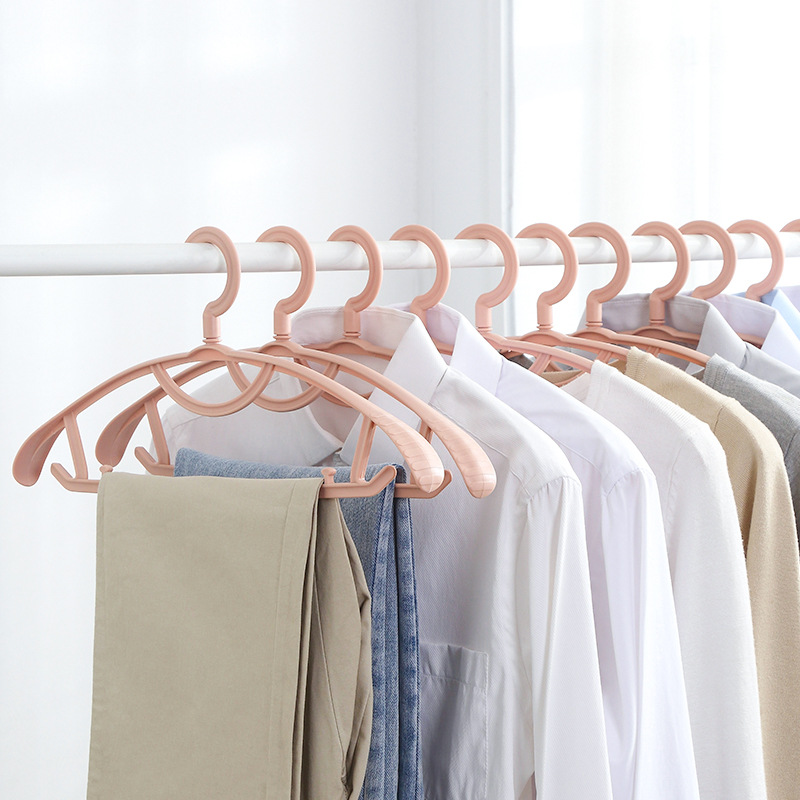 Wide-shoulder hangers non-slip hangers for adults traceless household plastic clothes shelf hooks for drying shoulder-resistant horn clothes brace 970