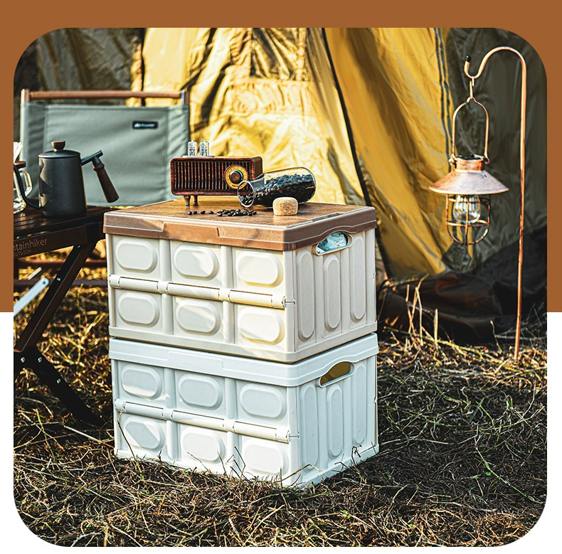 K10-2718 Storage box, folding box, camping organizing box, car trunk box, storage box, wooden cover clothing storage box detail image 19