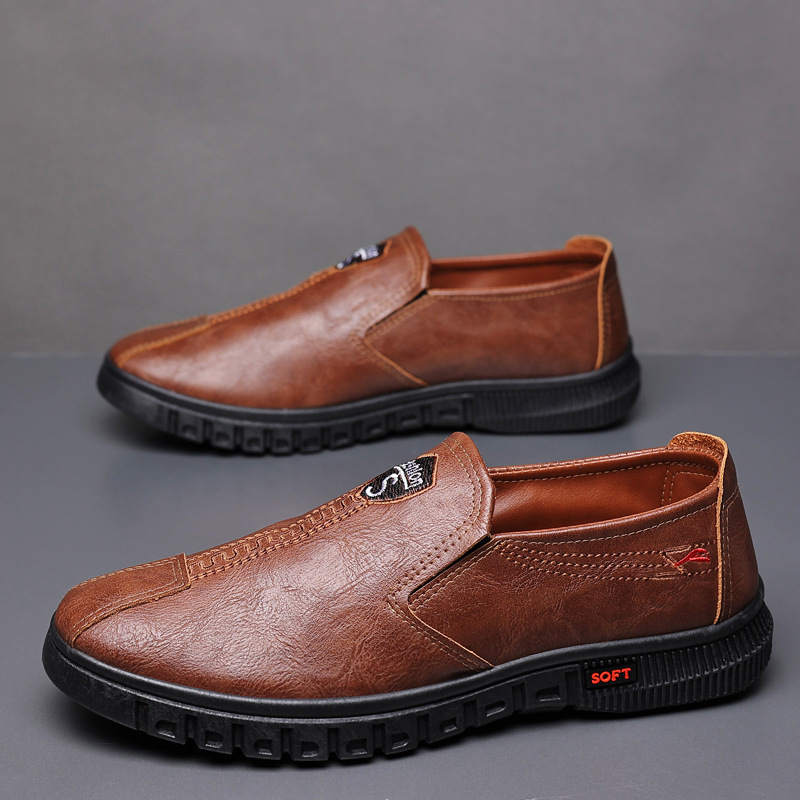 Men's casual shoes 2022 new leather shoes fashion Korean version leather slip-on men's shoes cross-border wholesale casual men's shoes 711 Specification drawing