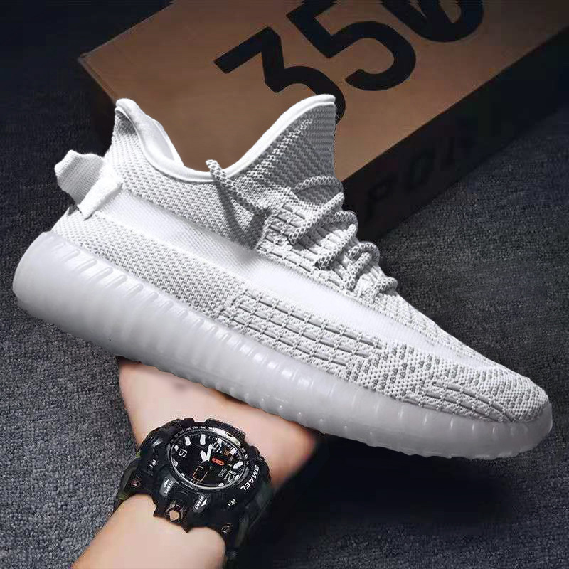 2022 Men's and women's coconut shoes spot wholesale mesh breathable flying woven sneakers fall popular running shoes couple model 578 full figure
