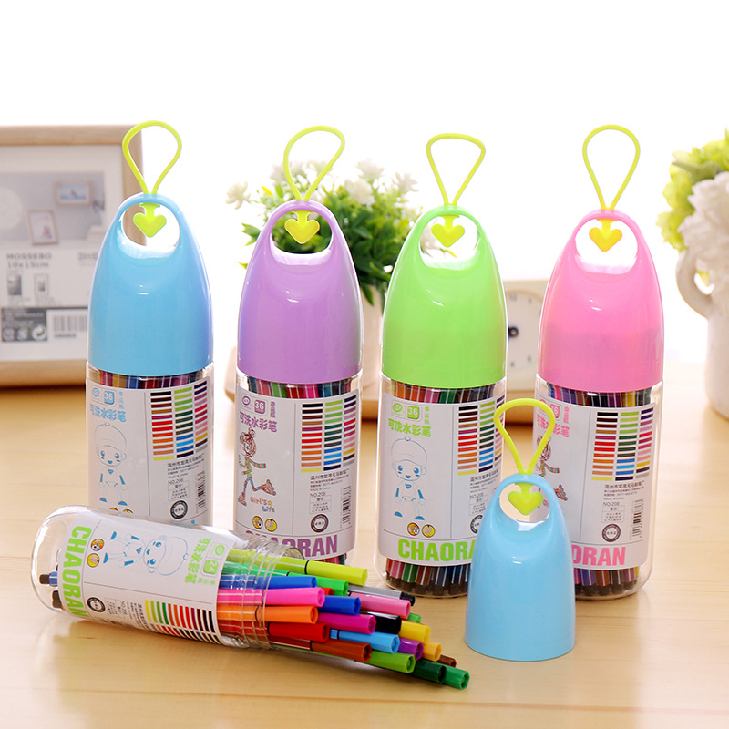 Cartoon Watercolor pen set 12 18 24 36 color Kids DIY Painting Doodle Color Pen Baby Paintbrush T347 Specification drawing