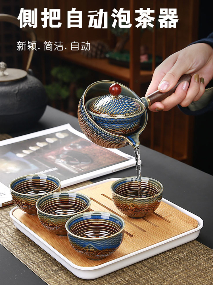 Tea set small lazy automatic tea making machine teapot portable travel tea set home Japanese simple 453